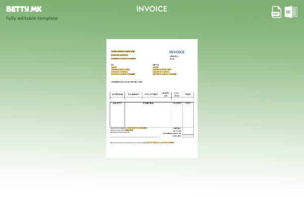 Шаблон за бесплатна фактура за купување во модерен стил